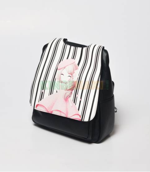 Sheng Cute Little Doll Black Mini Backpack