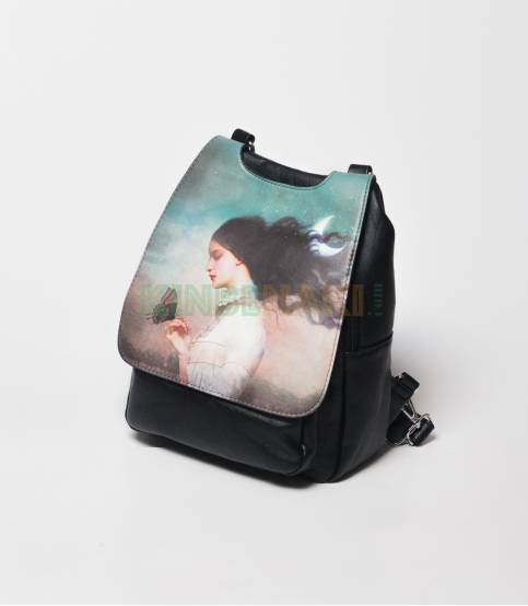 Sheng Cute Little Grig Girls Black Mini Backpack