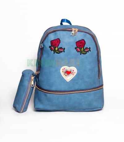 Butterfly & Flower Blue Backpack