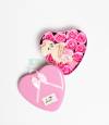 Heart Shape Pink Gift Box With Flower And Teddy Bear (Large)