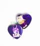 Heart Shape Purple Gift Box With Flower And Teddy Bear (Medium)