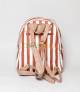 JJ Fashion Light Brown & White Stripe Girls Mini Backpack