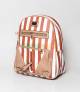 JJ Fashion Light Brown & White Stripe Girls Mini Backpack