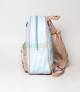 JJ Fashion Sky Blue & White Small Stripe Girls Mini Backpack