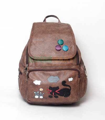 Cat & Bird Yunuo Chocolate Girls Mini Backpack