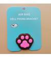Air Bag Cell Phone Bracket Dark Chocolate And Pink foot stap Finger Holder