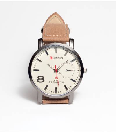 Curren White Dial Analog Watch for Men