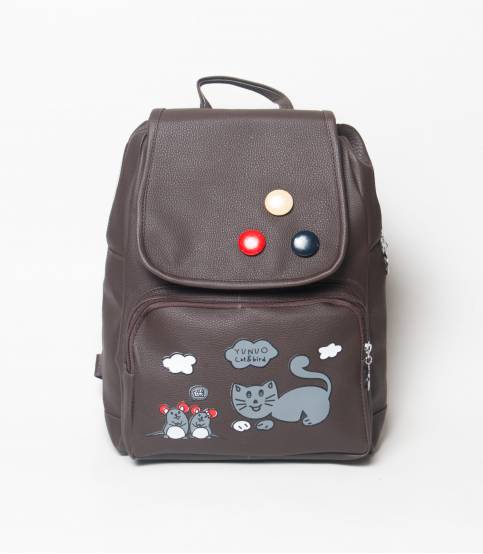 Cat & Bird Yunuo Dark Chocolate Color Girls Mini Backpack