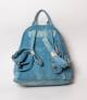 Denim Design Cute Teddy Bear Sky Blue Girls Mini Backpack V2