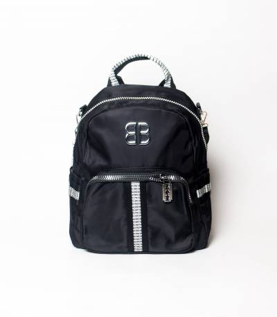 BB & White Stripe Black Girls Mini Backpack