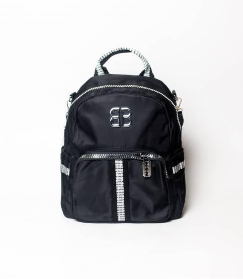 BB & White Stripe Black Girls Mini Backpack