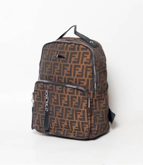 Buy FF Print Black & Dark Brown Color Girls Mini Backpack In Bangladesh