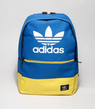 Adidas Blue And Yellow Color Backpack With Adidas Logo