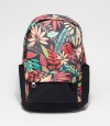 Multi Color Leaf Print Black Backpack