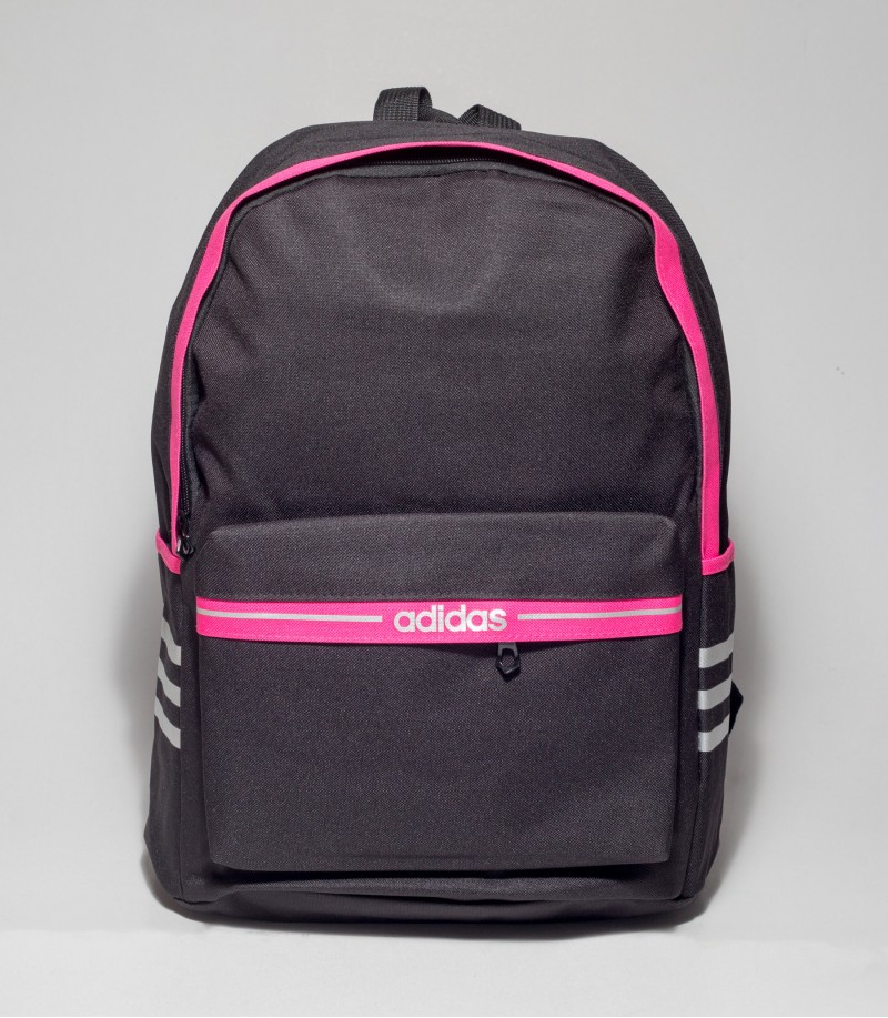 Buy Adidas Deep Pink Stripe Black Color Backpack in Bangladesh