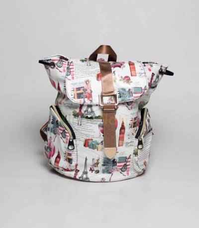 USA And Guitar White Backpack