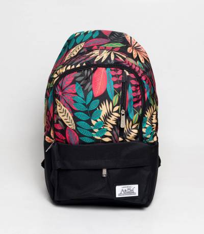 Xike Madi Black And Multi Color Floral Girls Backpack