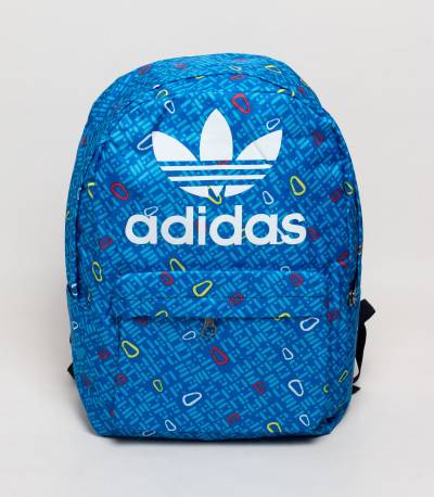 Adidas Blue And Lemon Abstract Design Backpack
