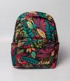 Xike Madi Multi Color Leaf Print Black Backpack