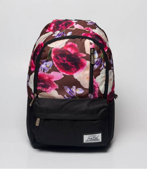 Xike Madi Pink & Grey Color Floral Girls Backpack