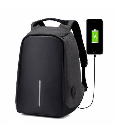 Anti Theft Black Backpack
