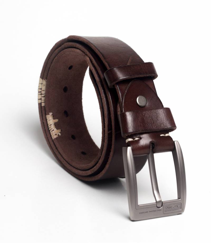 Buy Original leather chocolate random design belt in Bangadesh
