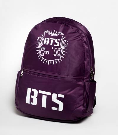 BTS Solid Dark Purple Fabric Backpack