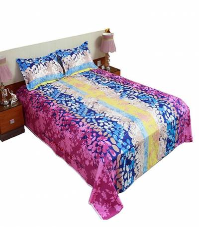 Home Tex Blue And Yellow Shade Bedsheet