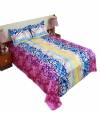 Home Tex Blue And Yellow Shade Bedsheet