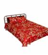 Home Tex Jasmine Flower Red Bedsheet