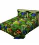 Home Tex Green and Red Leaf Bedsheet