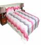 Home Tex Cotton Off White And Pink Bedsheet