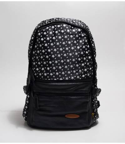 Black School & College Backpack With Star